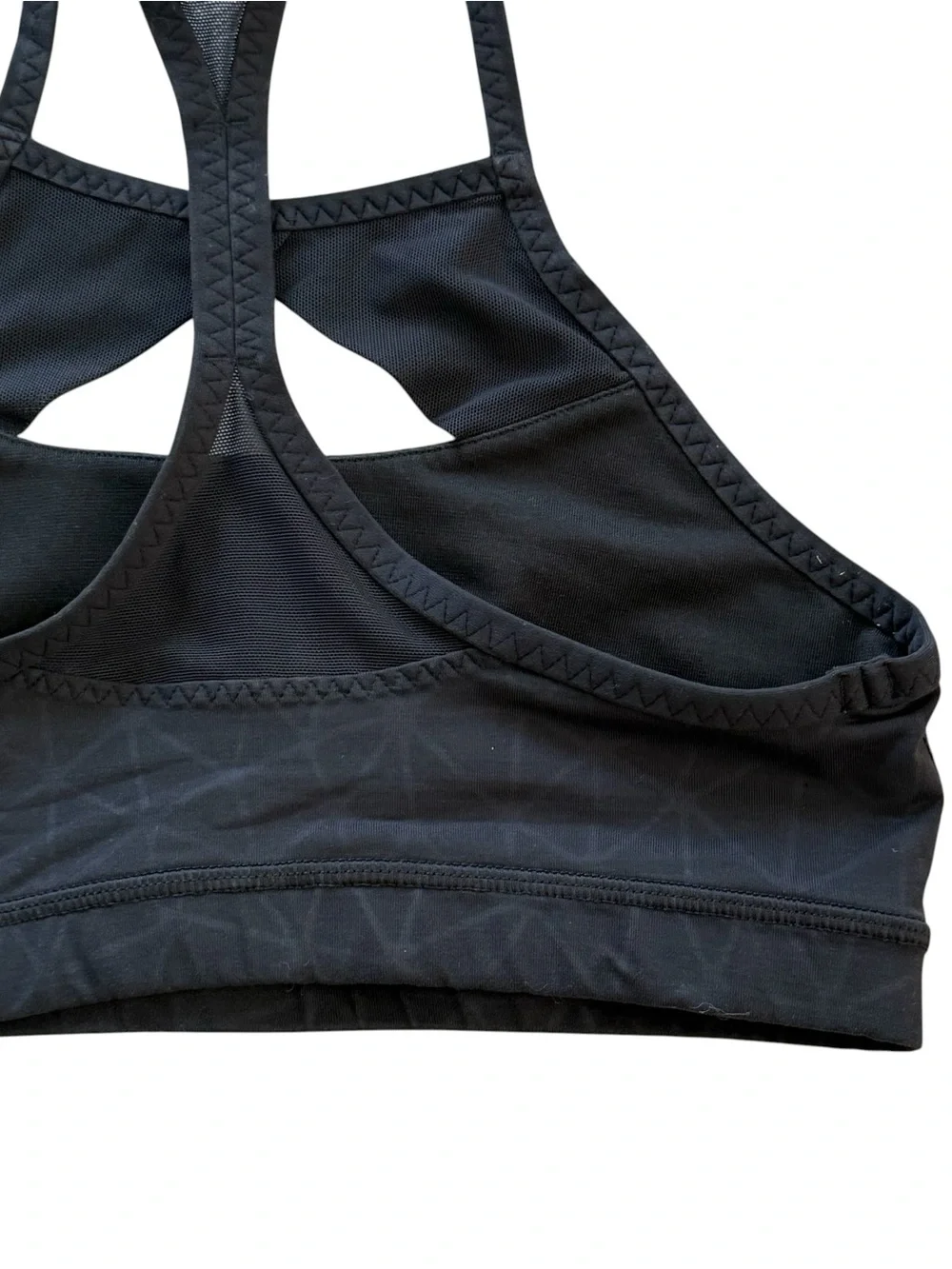 Lululemon Pedal Pace Bra Black Dream Catcher Embossed High Neck Sz 4
